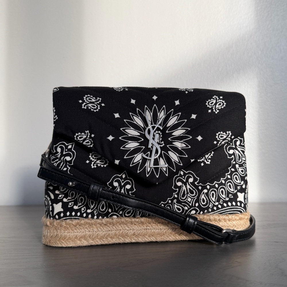 Saint Laurent YSL Bandana Crossbody Canvas Bag Like New - Authentic